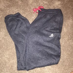 blue-grey adidas sweatpants